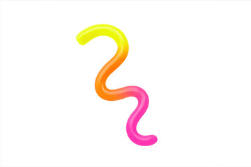 Abstract wavy glossy 3d gradient shape on transparent background