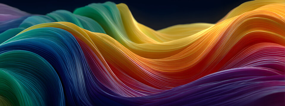 Colorful 2026 Gradient Swirl ,Abstract Wavy Rainbow Lines and Fluid Motion Design - Powered by Adobe