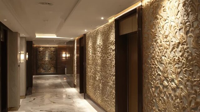 Side angle of deep engraved panels with a mix of basrelief and sunken textures illustrating complex threedimensional artistry on architectural surfaces.