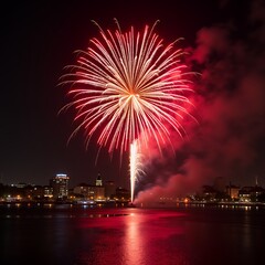 Fototapeta premium Feuerwerk in frankfurt am main firecracker new year's eve firecracker holiday celebration background design firework festive party