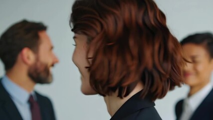 Confident business team portrait smile leadership diversity office professional success teamwork people corporate unity modern style leader collaboration modern corporate diverse people smiling - Powered by Adobe