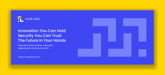 Obraz premium Digital Banking Security Flat Cartoon Templates for a Social Media Cover Illustration