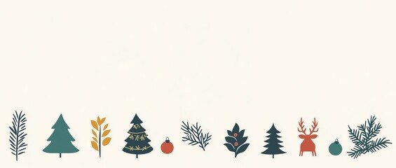 Christmas-themed holiday lower border frame