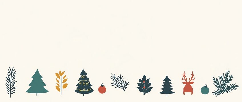 Christmas-themed holiday lower border frame