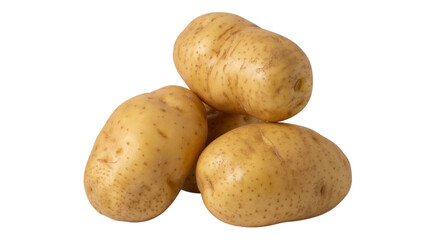Pile of Four Raw Russet Potatoes on a Black Background Isolated food vegetable