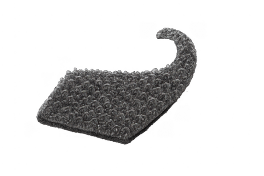 Abstract textured dark stone fragment with curved shape - Powered by Adobe