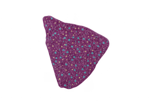 Purple polka dot tortilla chip isolated on transparent