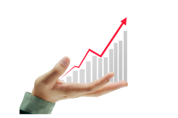 Technology in the Hands of Businessmen with Digital Finance Interface, Business Growth Charts and Modern Economic Innovation