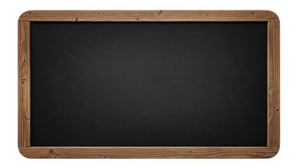 Empty vintage chalkboard with wooden frame isolated on white background