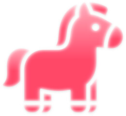 Pink soft blur Zodiac Horse mascot for Lunar New Year 2026