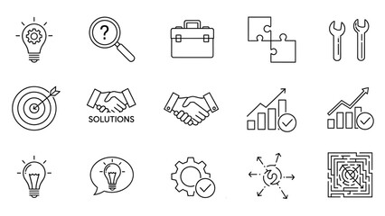 Streamline Your Business with These Essential Icon Set Elements for Growth and Success, Perfect for Websites, Presentations, and Marketing Materials