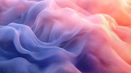 Pastel fabric waves, sunset light, soft texture, background blur, website design