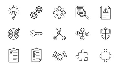 Streamline Your Business with These Essential Icon Set Elements for Growth and Success, Perfect for Websites, Presentations, and Marketing Materials