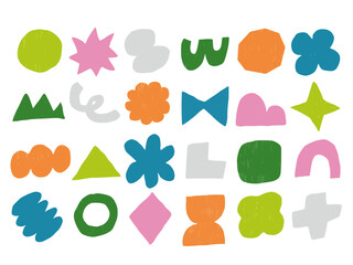 手描きあしらいセット　幾何学模様　カラフル　色鉛筆