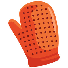 Pet grooming glove removing animal hair flat color vector illustration template design