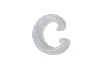 Letter c cream gel alphabet typography on transparent background