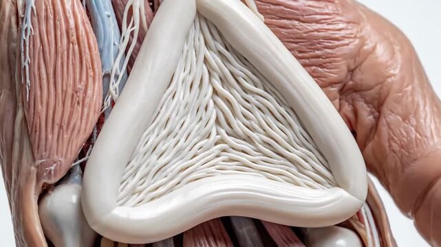 Anatomical Model of Human Palmar Aponeurosis and Hand Structures