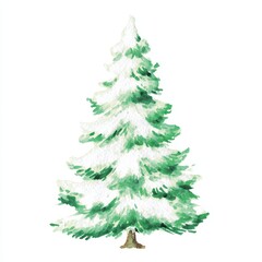 Fototapeta premium Beautiful Watercolor Illustration of a Christmas Tree
