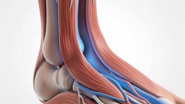 Detailed 3D Animation of Human Flexor Retinaculum and Ankle Anatomy