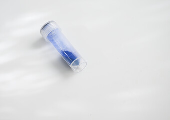 Close up of Blue Copper Peptides GHK-Cu in Powder Form