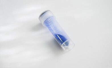 Close up of Blue Copper Peptides GHK-Cu in Powder Form