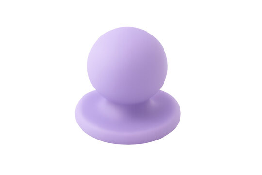 Purple 3d user profile avatar icon with transparent background