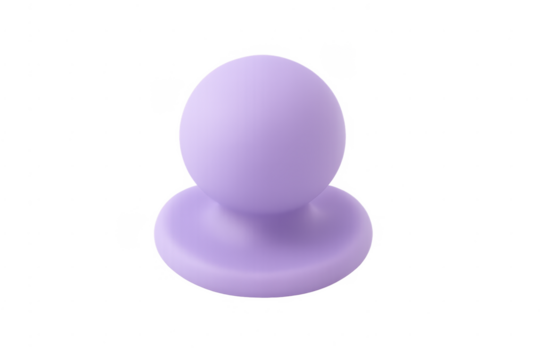 Purple 3d user profile avatar icon with transparent background