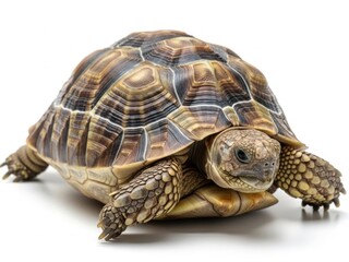 Naklejka premium African spurred tortoise isolated on white background