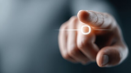A finger touching a circle demonstrating user engagement with invisible interfaces in a seamless digital experience