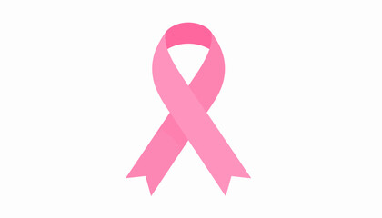 Pink ribbon symbol of breast cancer awareness, support, and hope illustration vector design