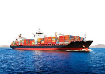 Fototapeta premium Cargo Ship isolated on transparent or white background