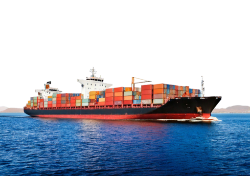 Cargo Ship isolated on transparent or white background