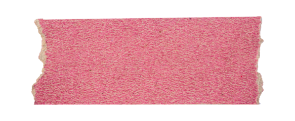 a piece of pink paper with torn edges isolated on a white background