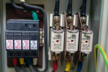 Electrical Circuit Components in Panel Box