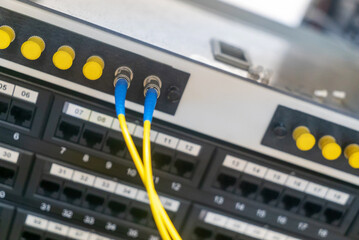 Close-Up of Network Connection Panel Details