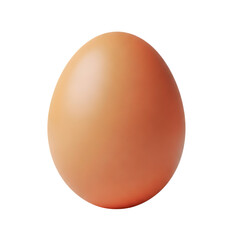Single brown chicken egg with smooth shell surface isolated on a transparent background. A brown egg png image isolated on a transparent background.