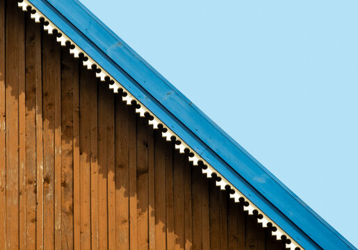Abstract decorative wooden house roof detail