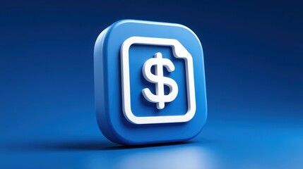 Eye-catching dollar sign on a vibrant blue background representing financial concepts and economic value in design