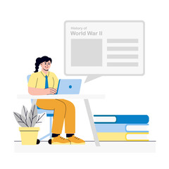 Learning from home Illustration