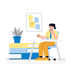 preparing for exam Illustration