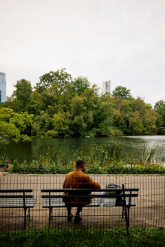 Man rests in the park