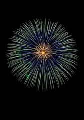 Fototapeta premium Spectacular Burst of Fireworks Illuminating the Night Sky with Vibrant Colors and Sparkling Light Creating a Festive and Celebratory Atmosphere for Special Occasions