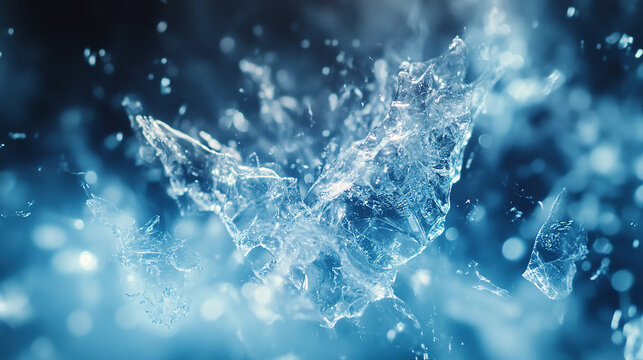 splish blue  water in dark background Abstract background texture.