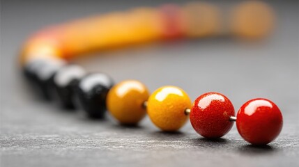 An elegant bracelet made of beads representing governance audit trail as a visualizing tool for documentation
