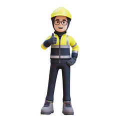 Female Handywoman Construction Worker Giving Thumbs Up