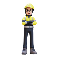 Female Handywoman Construction Worker arms crossed