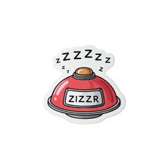 Cartoonish sleeping device with 'Zzz' symbols and a label