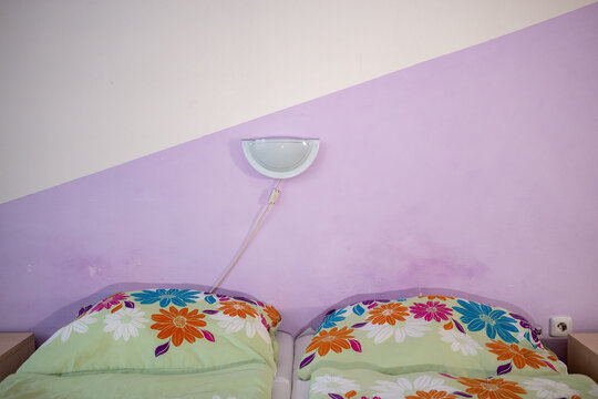 Freshly made bed linen in a double bed
