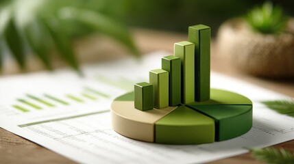A green business graph depicting capital expenditure distribution trends for effective financial management and strategy