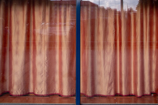Curtain in a shop window